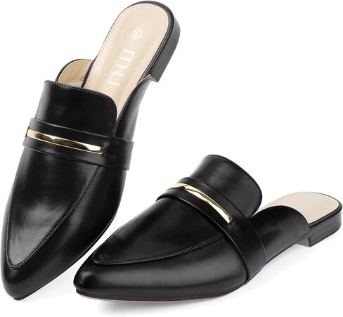 MUSSHOE Mules for Women - Suede Slip On Backless Loafers with Cushioned Insole and Non-Slip Sole, Pointed Toe Flats for Office Work Business Casual in Saudi Arabia