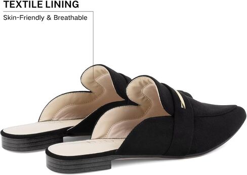 MUSSHOE Mules for Woman Pointed Toe Women's Bukle Mule Flat Slip-on Womens Mules Shoes Casual Fashion Party Work in Saudi Arabia
