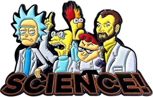 Festi Daze Men of Science Enamel Pin | Show your Love for Science and Pop Culture Cartoons | Funny Enamel Pins Science Gifts | Cool Pins for Science Nerds | Science Pins for Backpacks, Hats & More in Saudi Arabia