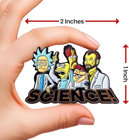Festi Daze Men of Science Enamel Pin | Show your Love for Science and Pop Culture Cartoons | Funny Enamel Pins Science Gifts | Cool Pins for Science Nerds | Science Pins for Backpacks, Hats & More in Saudi Arabia