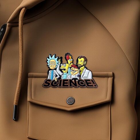 Festi Daze Men of Science Enamel Pin | Show your Love for Science and Pop Culture Cartoons | Funny Enamel Pins Science Gifts | Cool Pins for Science Nerds | Science Pins for Backpacks, Hats & More in Saudi Arabia