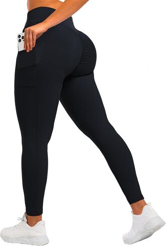 ASERAY V Waist Scrunch Butt Lifting Leggings for Women Seamless Workout Gym Leggings High Waist Tummy Control Yoga Pants in Kuwait