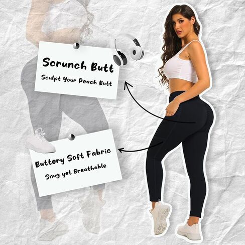 ASERAY V Waist Scrunch Butt Lifting Leggings for Women Seamless Workout Gym Leggings High Waist Tummy Control Yoga Pants in Kuwait
