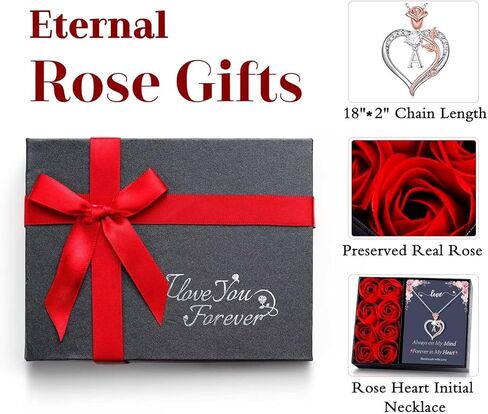 STORUP قلادة الهدايا للنساء، ارتفع القلائد القلب الأولي للنساء المجوهرات الفتيات في سن المراهقة هدايا الذكرى السنوية هدايا عيد ميلاد لصديقتها زوجة الأمهات هدايا عيد للفتيات في سن المراهقة النساء in Kuwait