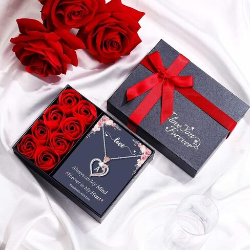 STORUP قلادة الهدايا للنساء، ارتفع القلائد القلب الأولي للنساء المجوهرات الفتيات في سن المراهقة هدايا الذكرى السنوية هدايا عيد ميلاد لصديقتها زوجة الأمهات هدايا عيد للفتيات في سن المراهقة النساء in Kuwait