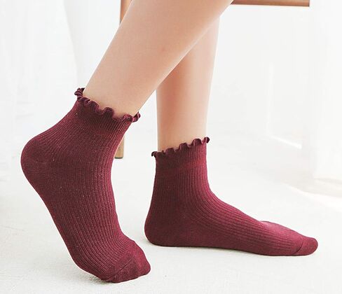 جوارب Lovful مكشكشة للنساء، جوارب نسائية عتيقة مزهرة، 10 أزواج in Kuwait