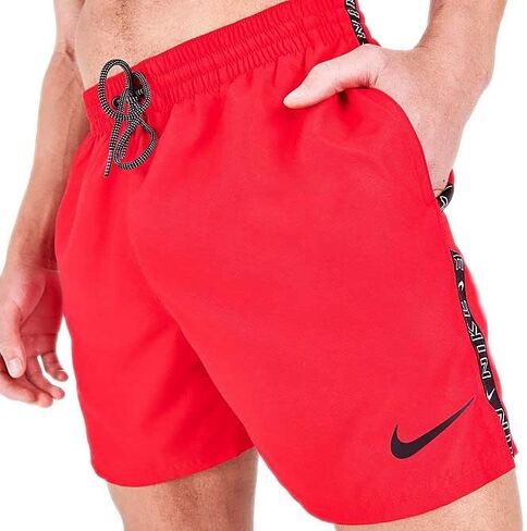 Swoosh Logo Taped 5 Inch Volley Swim Shorts Size XX-Large Color Gym Red, Black, and White in Saudi Arabia