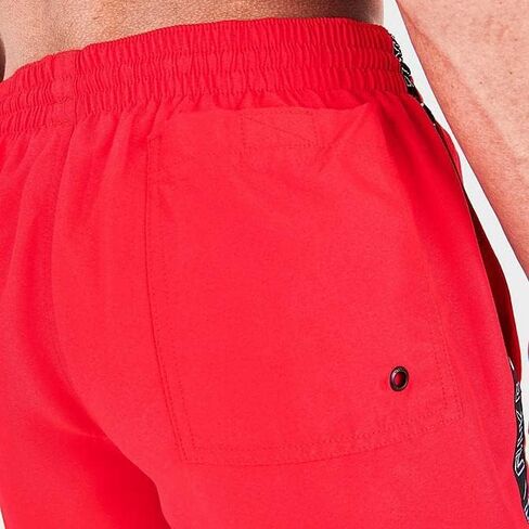 Swoosh Logo Taped 5 Inch Volley Swim Shorts Size XX-Large Color Gym Red, Black, and White in Saudi Arabia