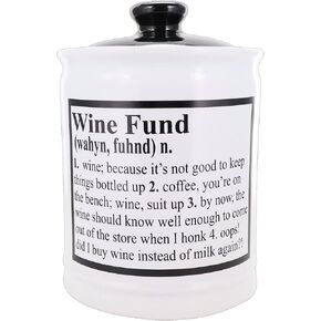 Cottage Creek Wine Fund Piggy Bank, Wine Money Bank, Candy Jar, Wine Gifts, Gifts for Women, Fun Gifts for Men