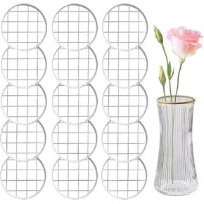 Mason Jar Flower Insert Lid for Regular Mouth,15 Pcs Flower Grid Frog for Arrangement Vase Metal Mason Jar Flower Organizer Lid with Square Grids for Regular Mouth Mason Canning Jars