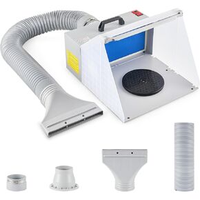 CO-Z Dual Fans Airbrush Spray Booth, 317 CFM, Adjustable Portable Paint Spray Booth for Airbrushing with 3 LED Lights, Turntable and Exhaust Hose, Airbrush Spray Booth Kit for Painting Model Craft DIY