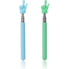 2pcs Teachers Pointer Stick, Telescopic Teachers Pointer for Classroom Presentation Whiteboard Extendable Pointing Stick for Teachers Speakers (Black)
