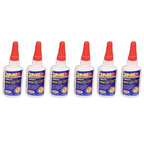 FastCap 2P-10 Professional 2 Oz Thick Super Glue Adhesive Bottles, 6-Pack