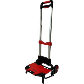 Magna Cart Durable 150 Pound Weight Capacity Foldable Hand Truck Utility Shopping Cart with Wheels and Bungee Cord to Secure Heavy Loads, Black/Red