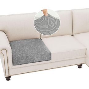 Lapalife Couch Cushion Covers Jacquard Pattern Stretch Sofa Covers for 3 Cushion Couch,Fitted Sheets for Couch,Anti-Slip Furniture Slipcovers for Kids,Pets(3 Seater,Light Gray)