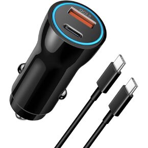 iPhone 15 Car Charger [ MFi Certified] 43W Dual Port USB C Car Charger Adapter with 6FT USB-C to USB-C Fast Charging Cable for iPhone 15/15 Plus/15 Pro/15 Pro Max/14/13/12, iPad Pro/Air/Mini
