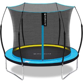 SkyBound 6FT 8FT 10FT 12 FT 14FT Trampoline with Enclosure - Recreational Trampolines for Kids and Adults - Patented Fiberglass Rods and Smart Zipper System Zero Gaps - ASTM Approved - Curved Style