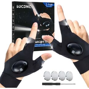 LED Flashlight Gloves Gifts for Men Dad Husband,Christmas Gifts Stocking Stuffers Cool Gadget Tools for Men Women,Unique Men Gifts for Birthday,Fathers Day,Valentine'S Day,New Year's,Christmas Gifts