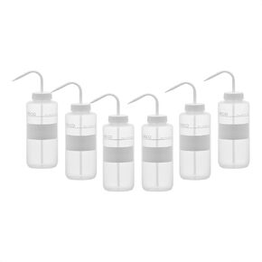 EISCO 6PK Chemical Wash Bottle, No Label, 1000ml - Wide Mouth, Self Venting, Low Density Polyethylene - Performance Plastics Labs