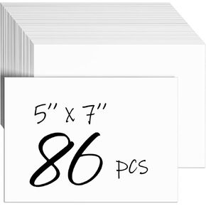 CreGear 86 Sheets 5x7 Cardstock Paper White Cardstock, 80lb/230gsm Thick Paper Card Stock White Blank Cardstock Thick Printer Paper Cardstock for Greeting Cards, Invitations, Postcards, DIY Cards