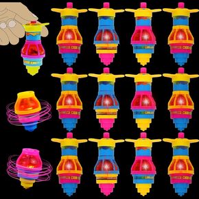 PowerTRC LED Light Up Spinning UFO Tops | Bulk Party Favor Toys | 15 Pack Tops with Gyroscope for Parties, Birthdays, Or School Rewards