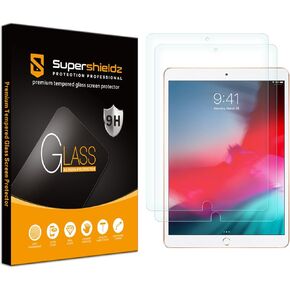 Supershieldz (2 Pack) Designed for Apple iPad Air 3 (10.5 inch 2019 Model, 3rd Generation) and iPad Pro 10.5 inch Screen Protector, (Tempered Glass) Anti Scratch, Bubble Free