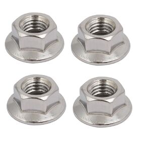 uxcell 4pcs M12x1.75mm Pitch Metric Thread 304 Stainless Steel Left Hand Hex Flange Nut