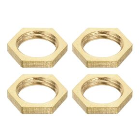 uxcell G1/4 Pipe Fitting Hex Lock Nut Locknut Female Threaded Fastening Thin Nut for Plumbing Fixed, Brass 1Pcs