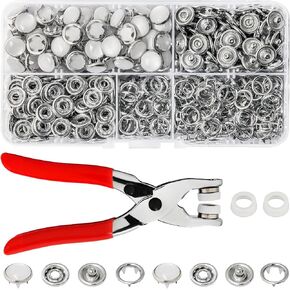 K Kwokker Snaps Buttons for Sewing with Snap Pliers 9.5mm 𝟐𝟎 𝐂𝐨𝐥𝐨𝐫𝐬 Metal Snaps for Clothes, Children's Bodysuit, Romper, Bib Crafting, Snap Fasteners Kit for Clothing in Kuwait