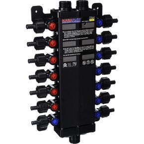 Viega 50143 - 1/2-Inch PureFlow Zero Lead Poly Alloy PEX Crimp Manabloc With 14 Ports - 8 Cold 6 Hot