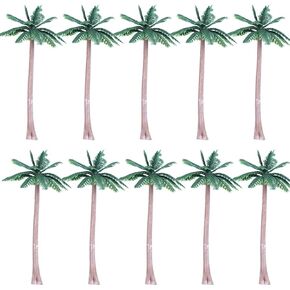 20pcs Plastic Fake Mini Coconut Palm Tree for Crafts, Artificial Miniature Plant Pots Bonsai Craft Micro Landscape DIY Decor, Miniature Beach Accessories