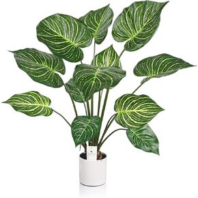 Artificial Eucalyptus Tree 3ft, Faux Eucalyptus Plant with Silver Dollar Leaves, Fake Silk Eucalyptus Plant in White Pot for Table Home Office and Indoor Decor