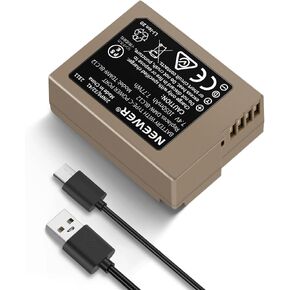 Neewer Rechargeable Camera Battery with USB Type C 2.5 Hrs Fast Charging, 2400mAh LP-E6NH LP-E6N LP-E6 Replacement Battery Compatible with Canon EOS R5 R6 R6 II R7 R 5D II III IV 6D 6D II 70D 80D 90D