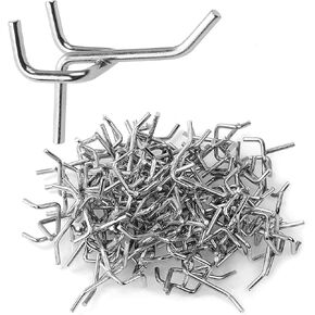JMIATRY 100PCS Metal Pegboard Hooks 1 Inch Pegboard Hooks 1/8" Diameter Heavy Duty Board Shelving Peg Hooks for 1/4" - 1/8" Thick Metal Perforated Pegboard, Pegboard Counters Display, Crafts Peg Board