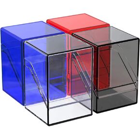 KKU Card Deck Boxes with 4 Pack Acylic Card Cases, Magnetic Closure Trading Card Deck Storage Box Fits 800+ Sleeved Cards MTG Cards