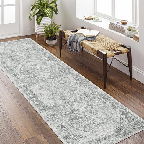 MUJOO 2x8 Runner Rug,Green Washable Runner Rugs for Hallway Kitchen Entryway Bedside Bathroom,Boho Area Rug Carpet Runner Long Non Slip Throw Rug Modern Soft Sage Green Floral in Saudi Arabia