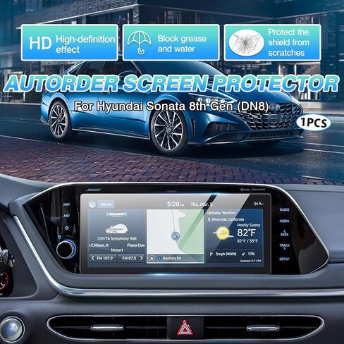 Autorder 2PCS Screen Protector for 2023 2024 Hyundai Palisade Accessories 12.3-Inch Tempered Glass 9H Navigation Touchscreen Protective Film in Kuwait