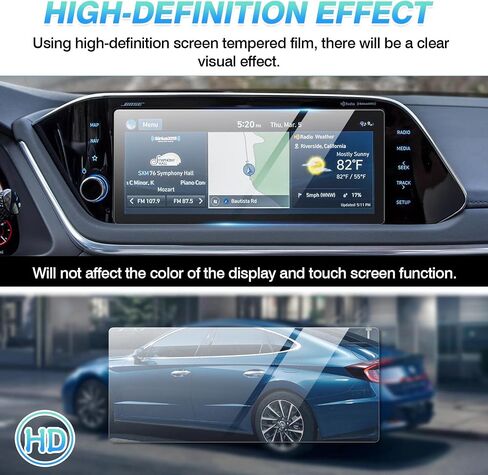 Autorder 2PCS Screen Protector for 2023 2024 Hyundai Palisade Accessories 12.3-Inch Tempered Glass 9H Navigation Touchscreen Protective Film in Kuwait