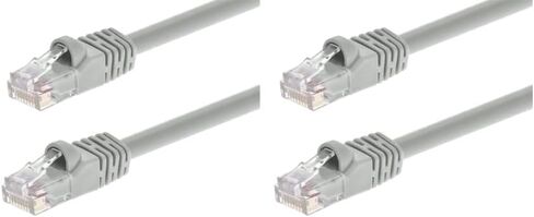 Monoprice 5FT 24AWG Cat6 550MHz UTP Ethernet Bare Copper Network Cable - Gray (Pack of 2) in Saudi Arabia
