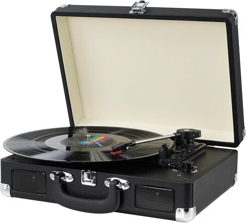 Vinyl Record Player Bluetooth Turntable with 2 Built-in Speakers 3-Speed Vintage LP Player, Support Bluetooth in RCA Out Aux in Headphone Jack in Kuwait