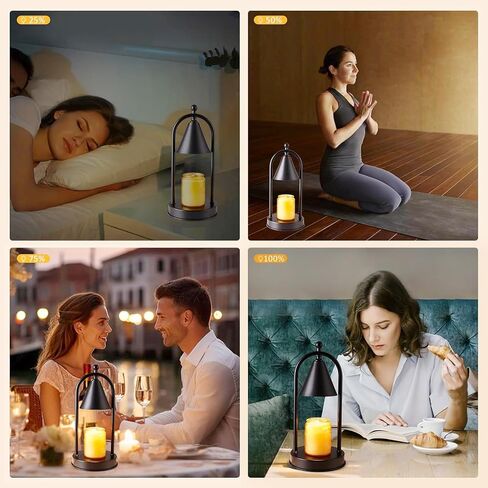 Candle Warmer Lamp with 2 Bulbs, Dimmable Electric Candle Warmer, Home Decor Candle lamp, Melted Wax Candle Warmer for Scented Jar Candles, House Warming Gift, Bedroom Decor for New Home (Black) in Saudi Arabia