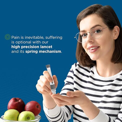 مجموعة أدوات مراقبة نسبة السكر في الدم من Care Touch - مجموعة أدوات اختبار مرض السكري + 1 جهاز قياس السكر في الدم، 50 شريط اختبار اللمس للعناية بسكر الدم، 1 جهاز وخز، 100 أداة إبر تعمل باللمس، حقيبة سفر لجهاز قياس نسبة السكر في الدم in Kuwait