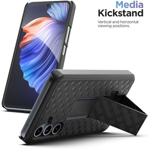 Encased DuraClip for Samsung Galaxy A14 5G Belt Case with Holster Clip and Kickstand (Matte Black) in Saudi Arabia