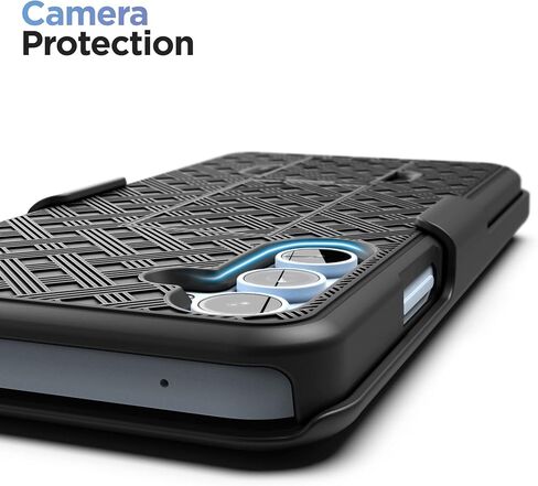 Encased DuraClip for Samsung Galaxy A14 5G Belt Case with Holster Clip and Kickstand (Matte Black) in Saudi Arabia