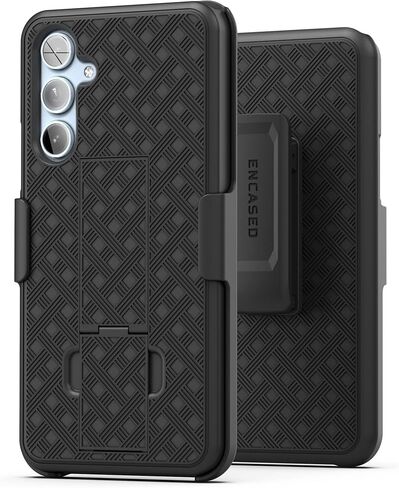 Encased DuraClip for Samsung Galaxy A14 5G Belt Case with Holster Clip and Kickstand (Matte Black) in Saudi Arabia