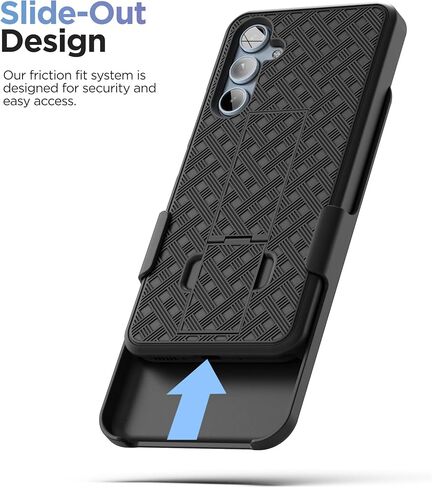 Encased DuraClip for Samsung Galaxy A14 5G Belt Case with Holster Clip and Kickstand (Matte Black) in Saudi Arabia