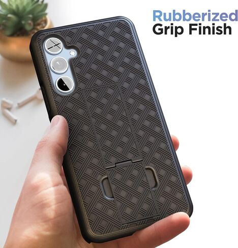 Encased DuraClip for Samsung Galaxy A14 5G Belt Case with Holster Clip and Kickstand (Matte Black) in Saudi Arabia