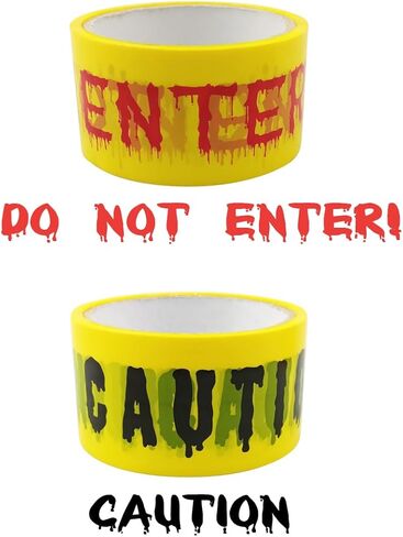Anditoy 2 حزمة زينة الهالوين شريط تحذير شريط تحذيري لديكور الهالوين في الهواء الطلق ومناطق الخطر الداخلية ومستلزمات الحفلات المخيفة in Kuwait