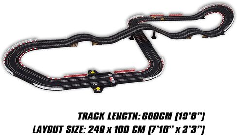 Joysway: SuperFun 201-1/43 USB Power Slot Car Racing Set, Layout Size: 51"x23", LED Headlights, Lap Counter, Ages 8+ in Saudi Arabia