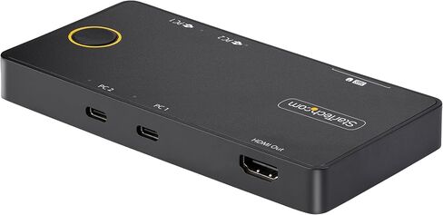 ستارتيك. محول كيه في ام بمنفذين USB C من كوم - 4K 60Hz HDMI - منفذ مزدوج Uhd USB نوع C صغير Kvm مع كابلات USB C - يعمل بالناقل - ماك بوك ايباد برو ثينك باد ايديا باد اليت بوك (Sv211Hduc) in Kuwait